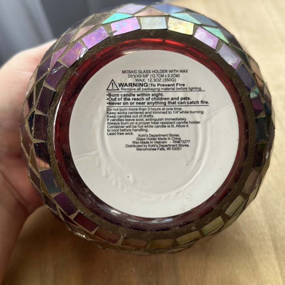 2 green and maroon mosaic candle holders! - Picture 4 of 12